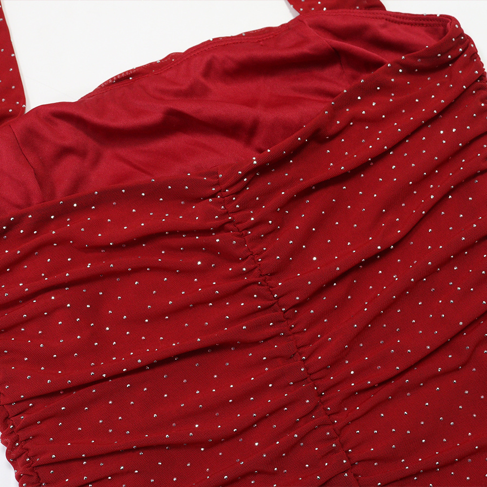 Pure sleeveless formal dress split dress