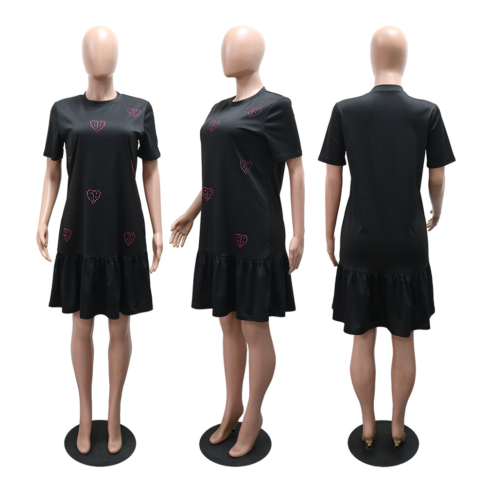 Fashion loose dress round neck T-back for women