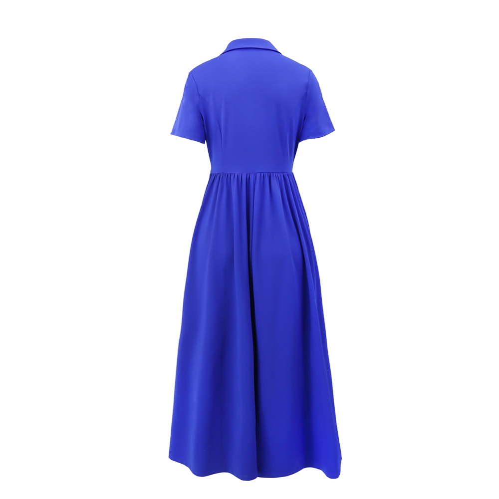 A-line elegant European style slim commuting dress for women