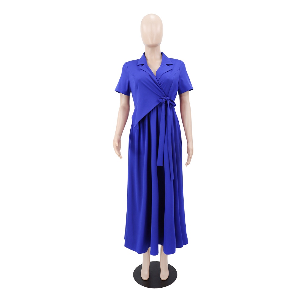 A-line elegant European style slim commuting dress for women