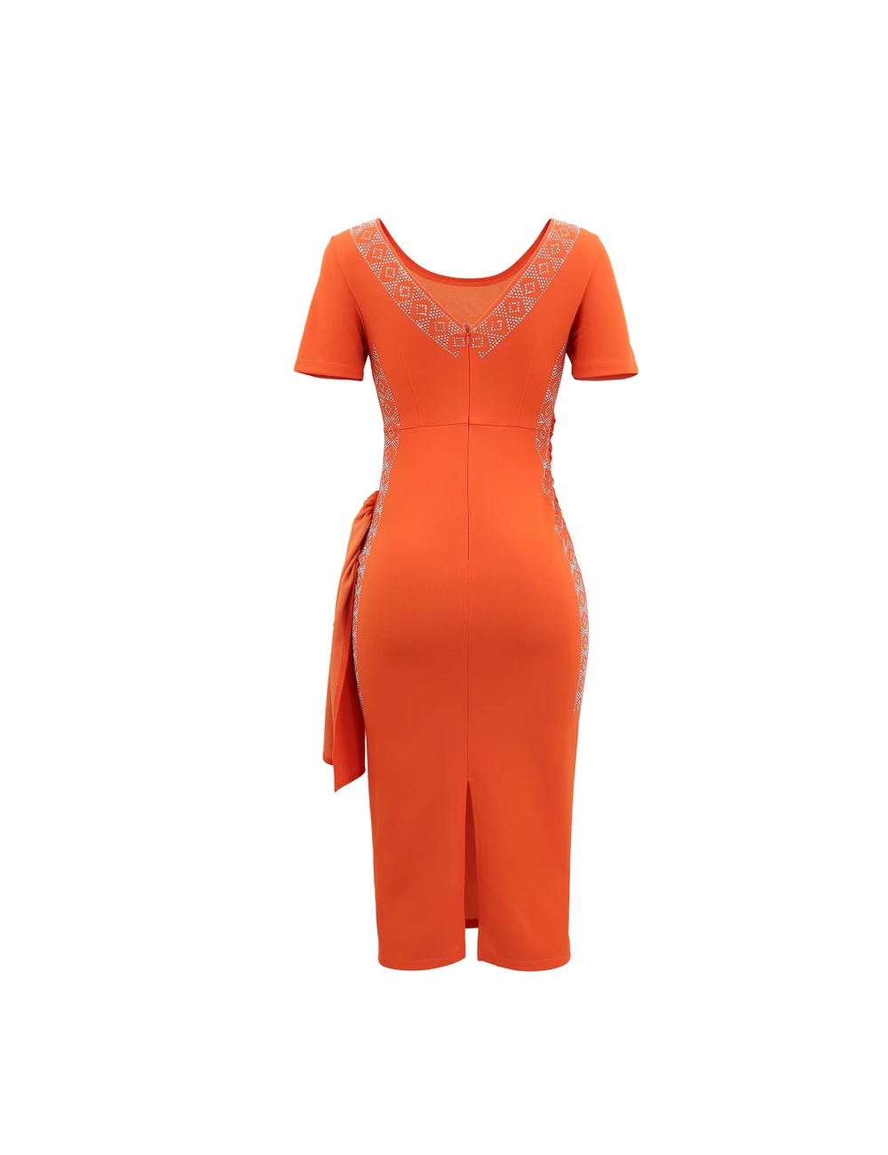 Elegant slim European style rhinestone decoration dress