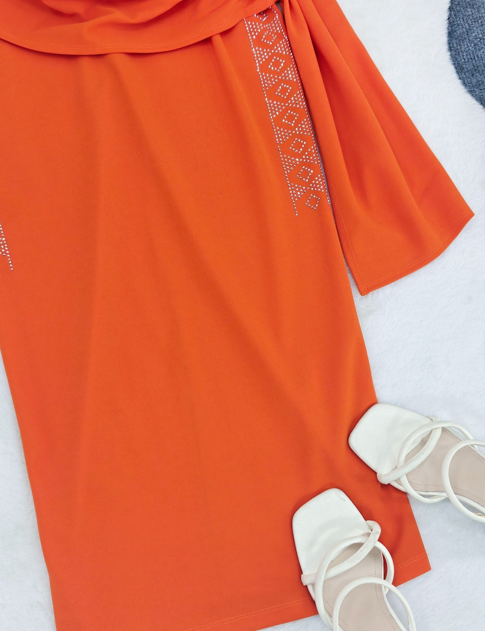 Elegant slim European style rhinestone decoration dress