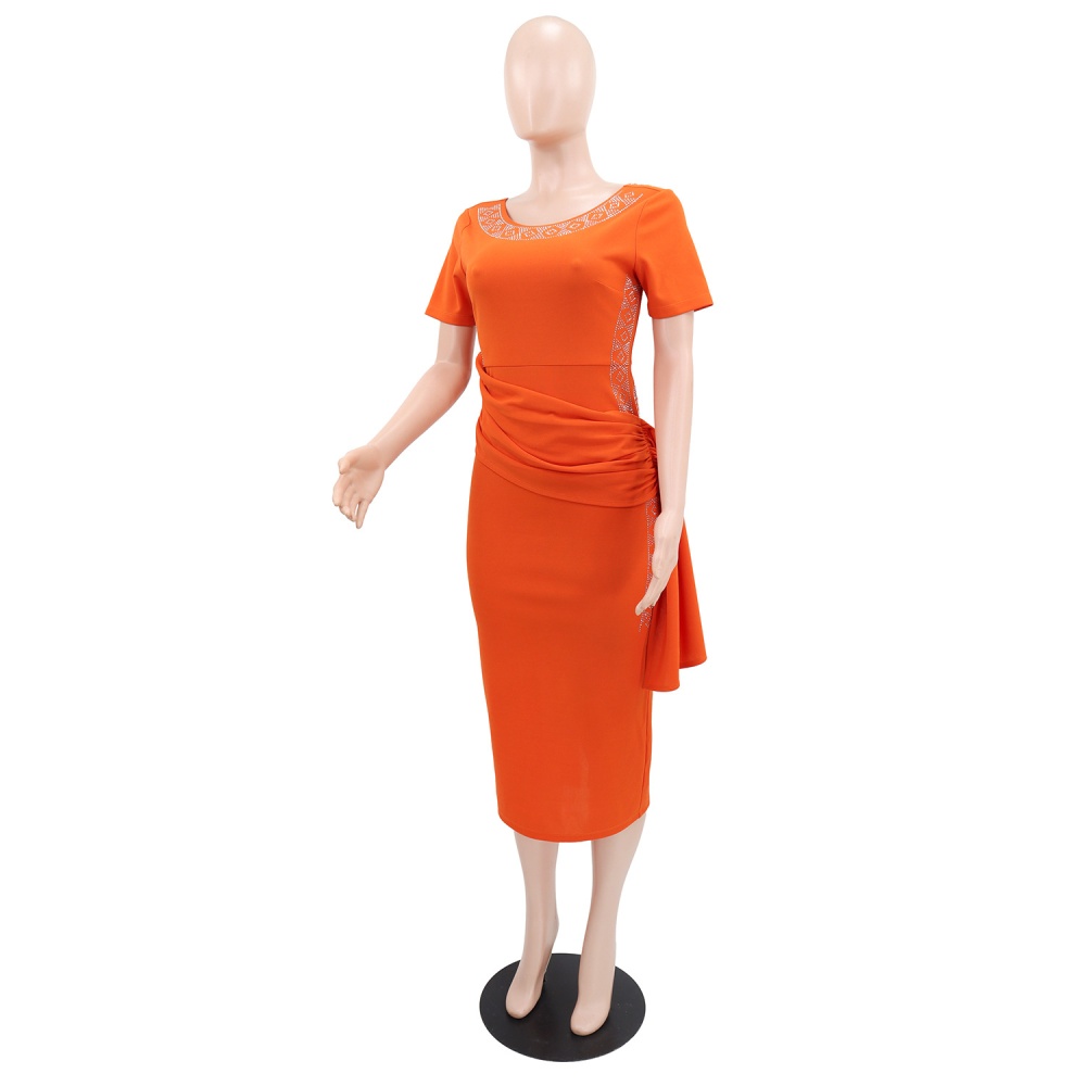 Elegant slim European style rhinestone decoration dress