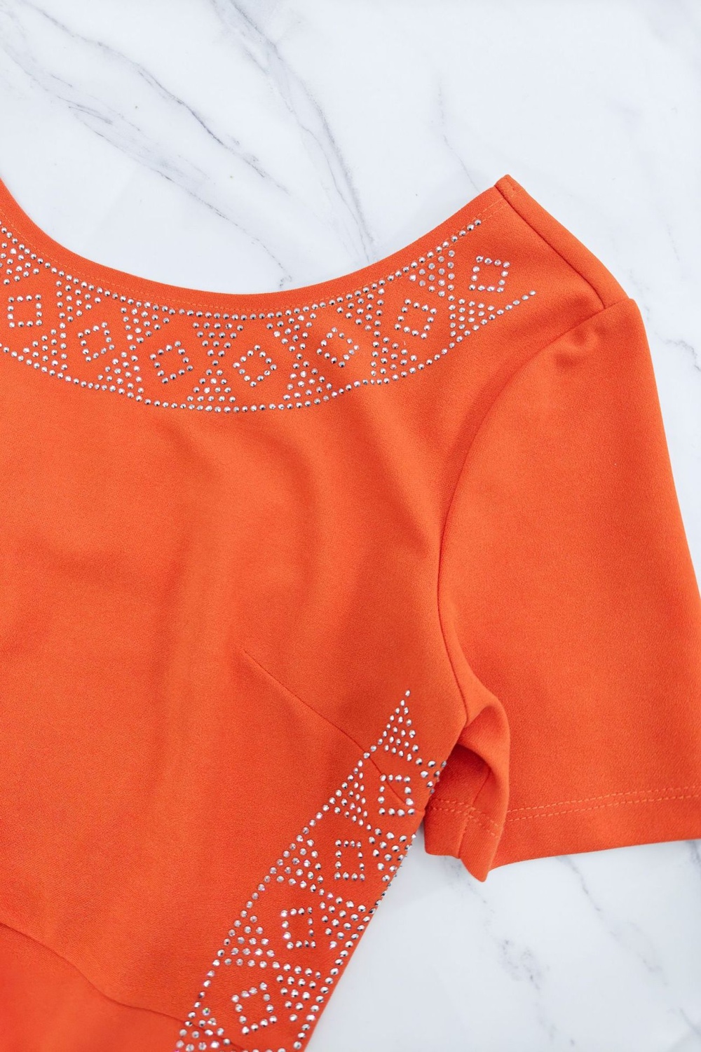 Elegant slim European style rhinestone decoration dress