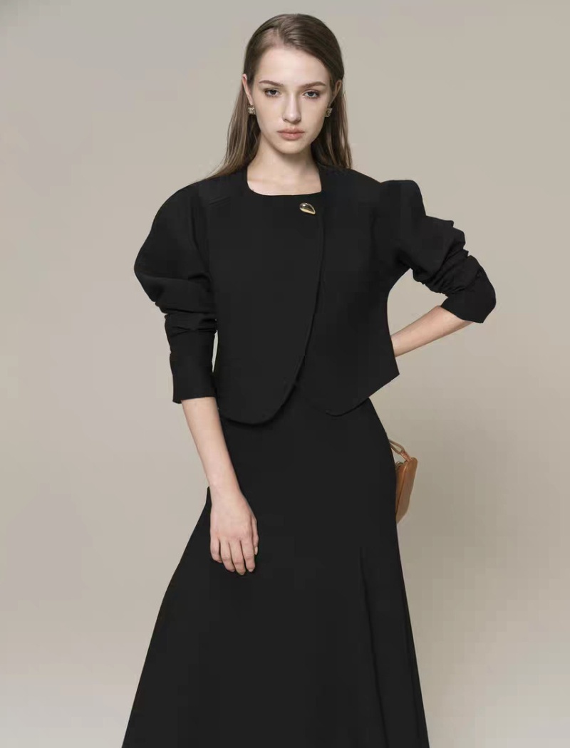 Niche long skirt big skirt tops 2pcs set