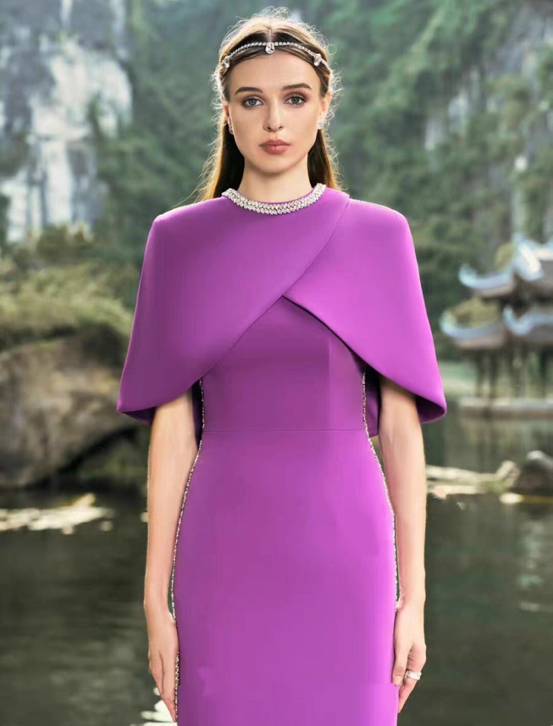 Beading slim niche long dress temperament elegant dress