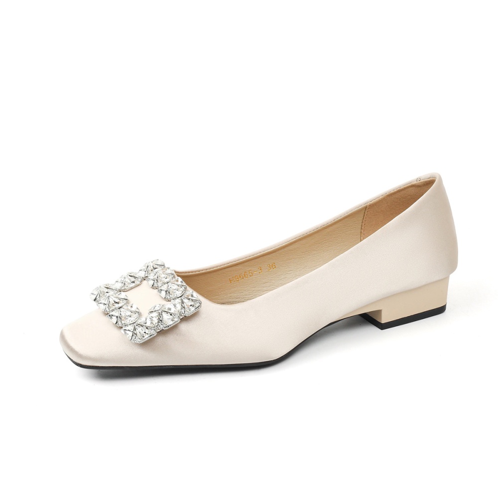 Thick high-heeled shoes rhinestone lazy shoes for women