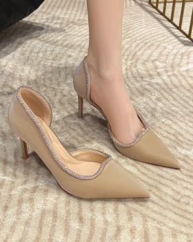 Black shoes rhinestone high-heeled shoes for women