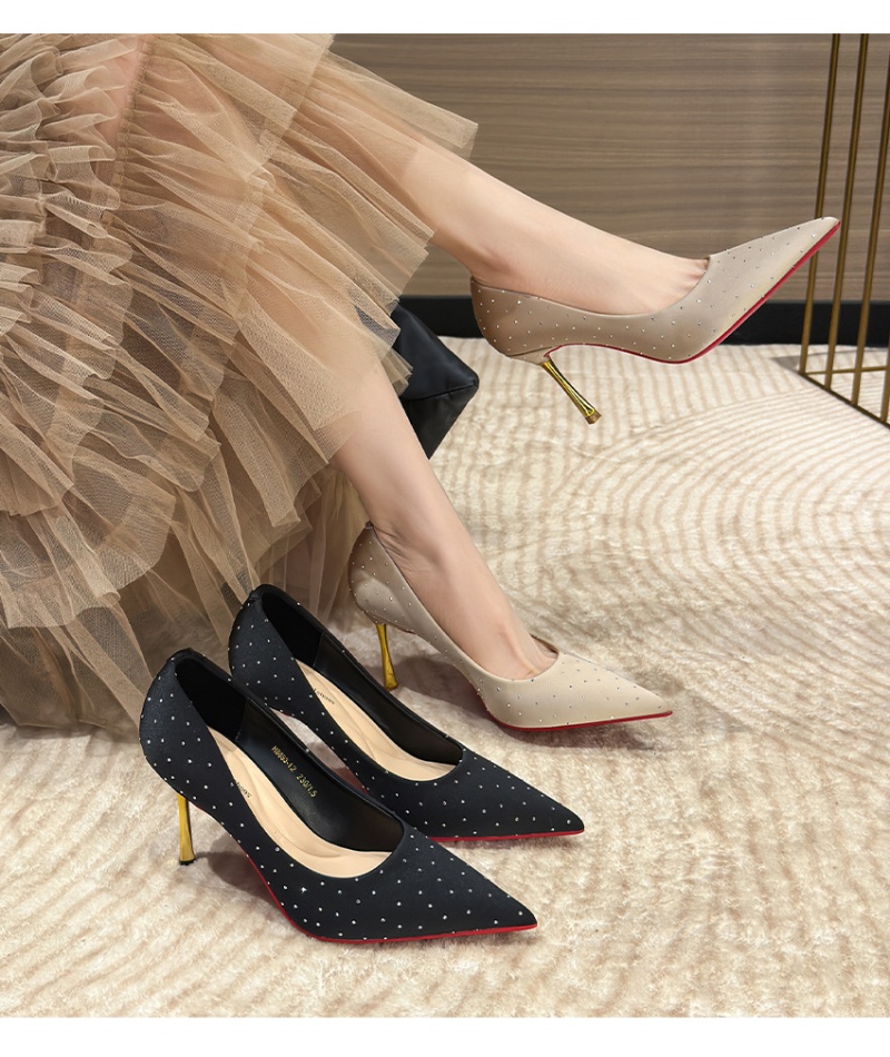 Polka dot high-heeled shoes France style shoes for women