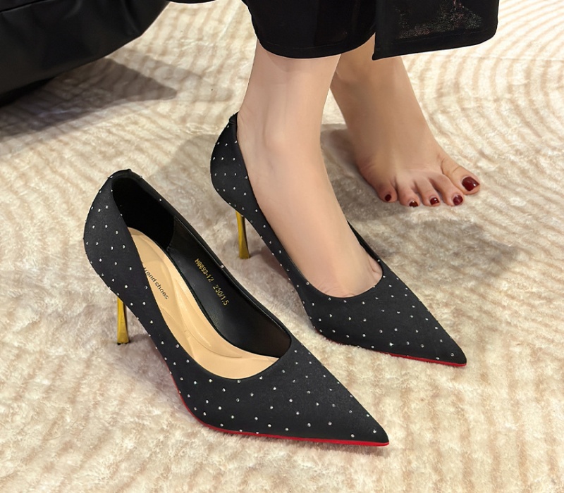 Polka dot high-heeled shoes France style shoes for women