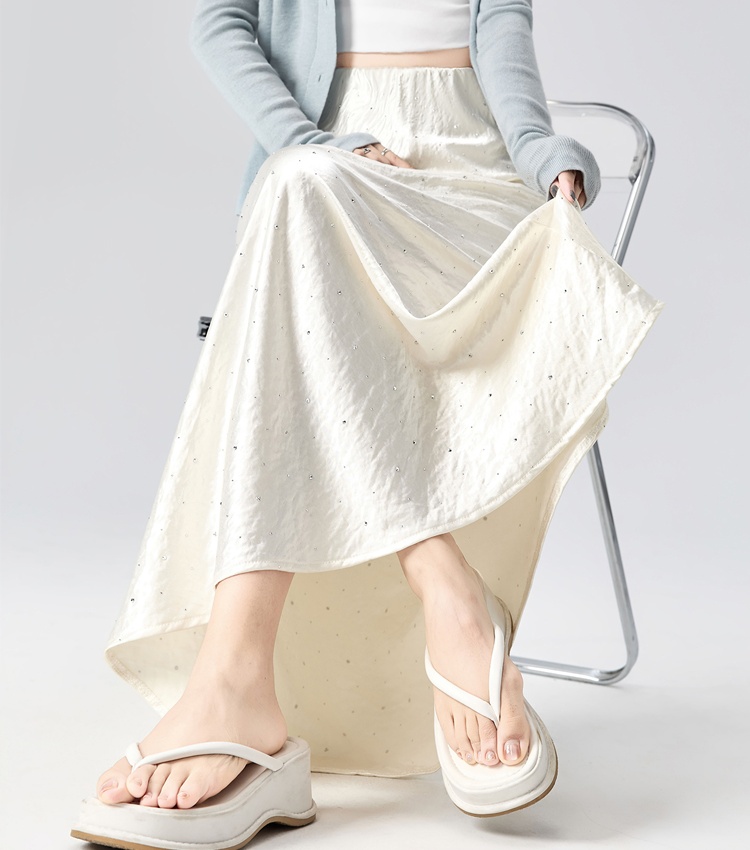 Drape A-line skirt summer long dress for women