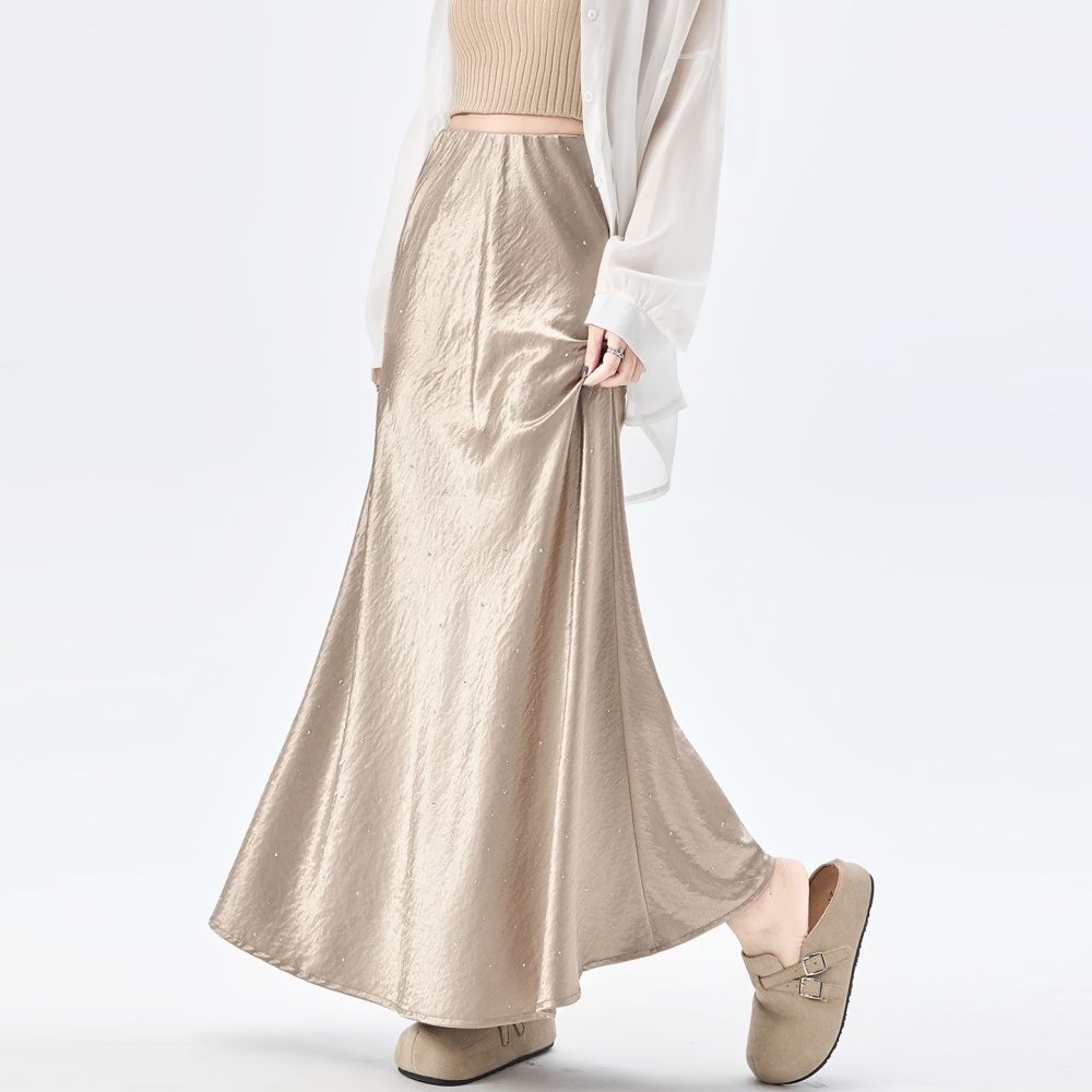 Drape A-line skirt summer long dress for women