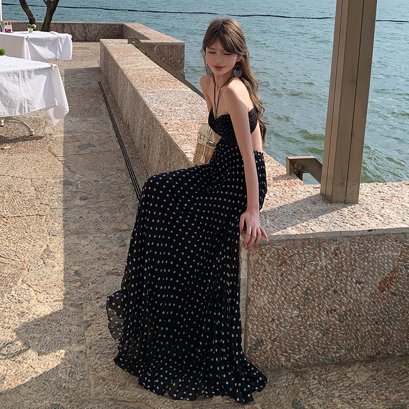 France style loose slim colors hollow summer dress