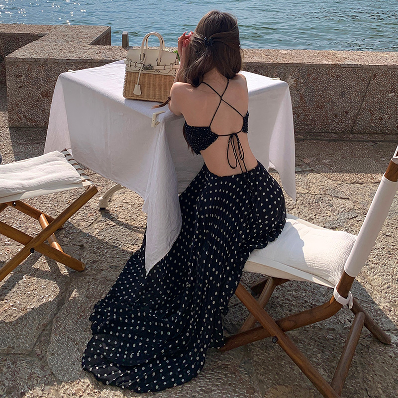 France style loose slim colors hollow summer dress