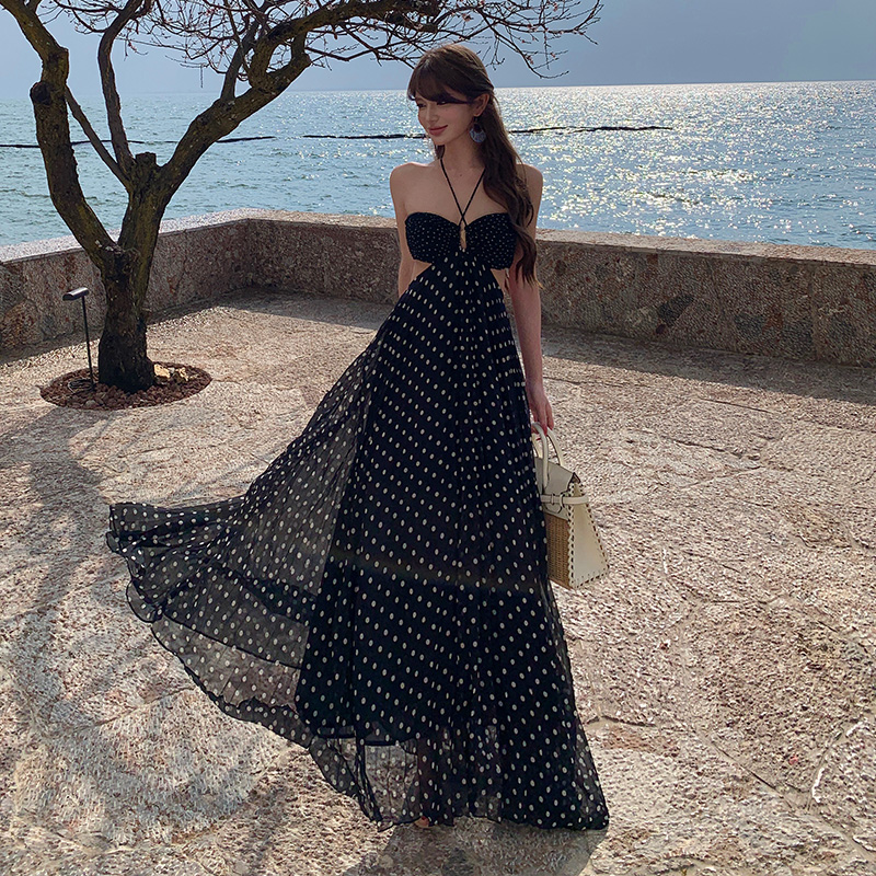 France style loose slim colors hollow summer dress