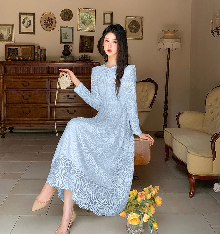 Pinched waist big skirt beading France style dress