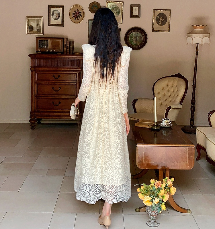 Pinched waist big skirt beading France style dress