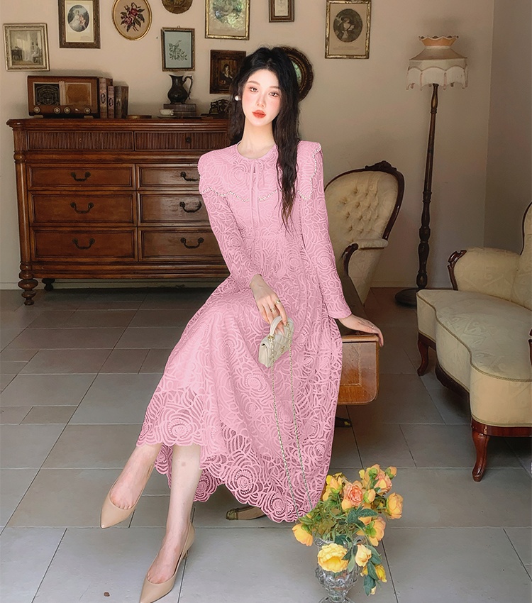 Pinched waist big skirt beading France style dress