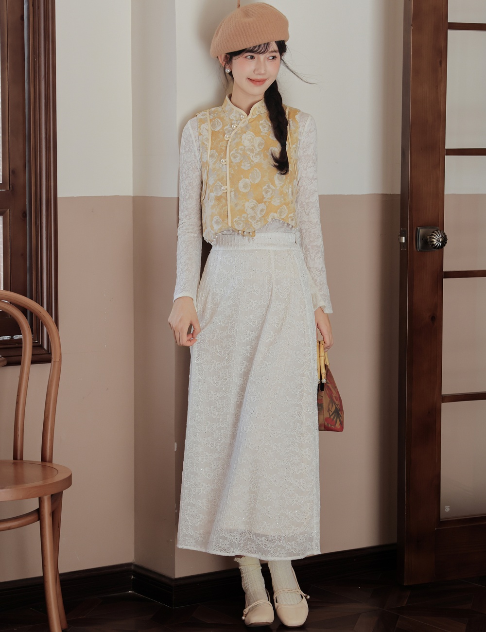 Spring Han clothing tops colors waistcoat 3pcs set