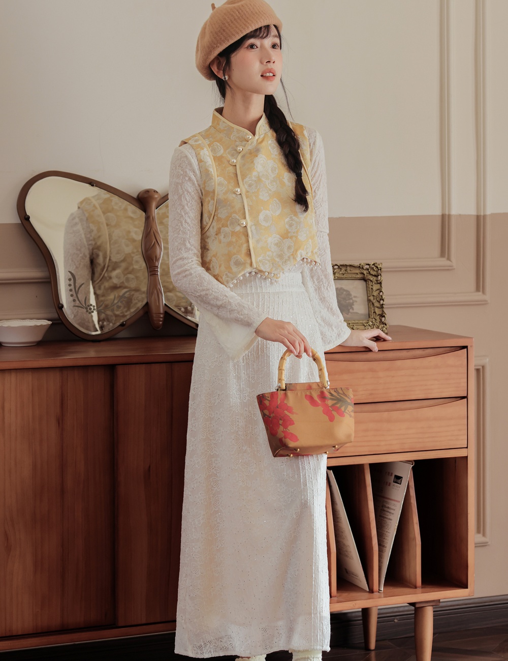 Spring Han clothing tops colors waistcoat 3pcs set