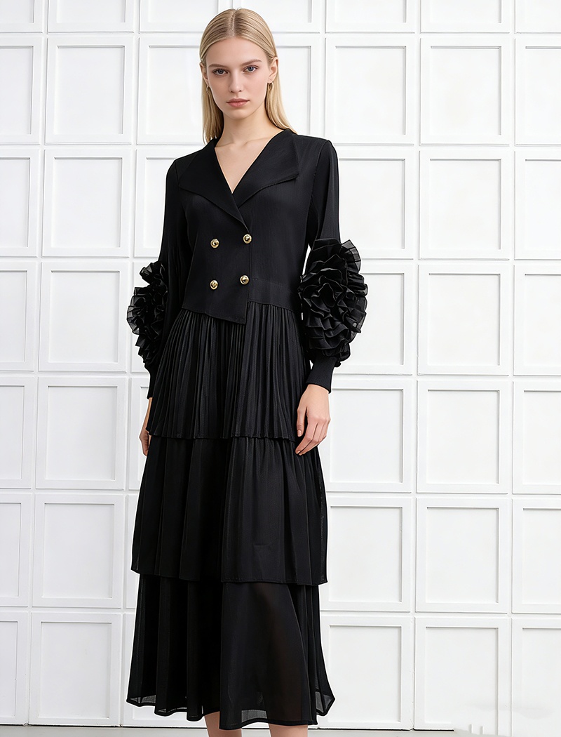 Cake loose disk flowers business suit crimp lotus leaf edges dress