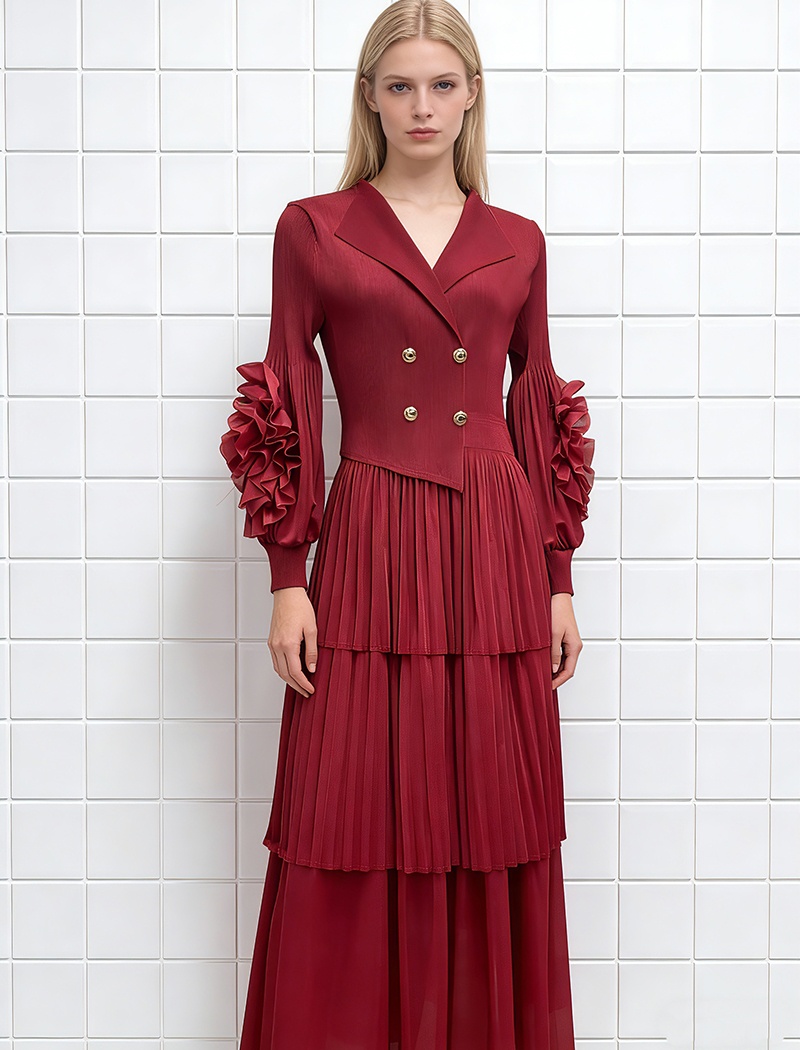 Cake loose disk flowers business suit crimp lotus leaf edges dress