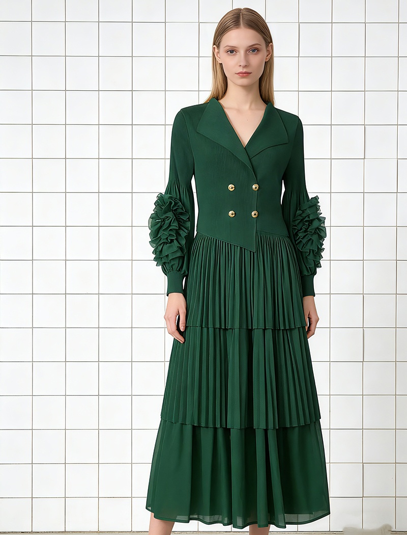 Cake loose disk flowers business suit crimp lotus leaf edges dress