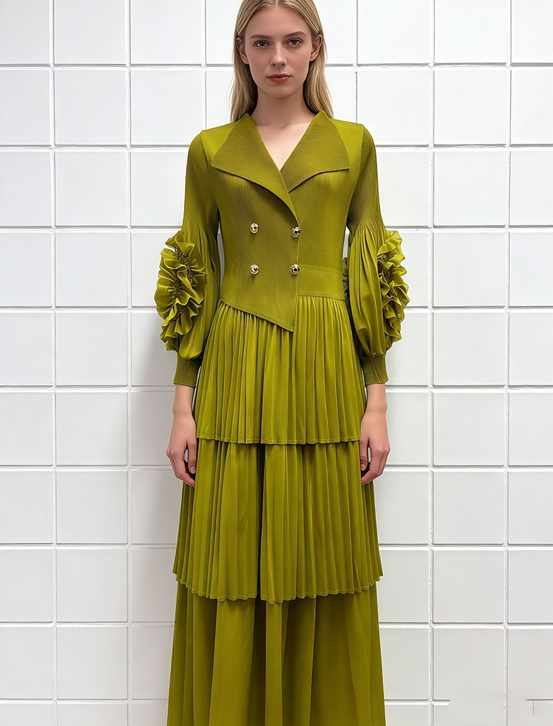 Cake loose disk flowers business suit crimp lotus leaf edges dress