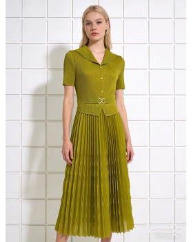 Simple fold belt large yard dress for women