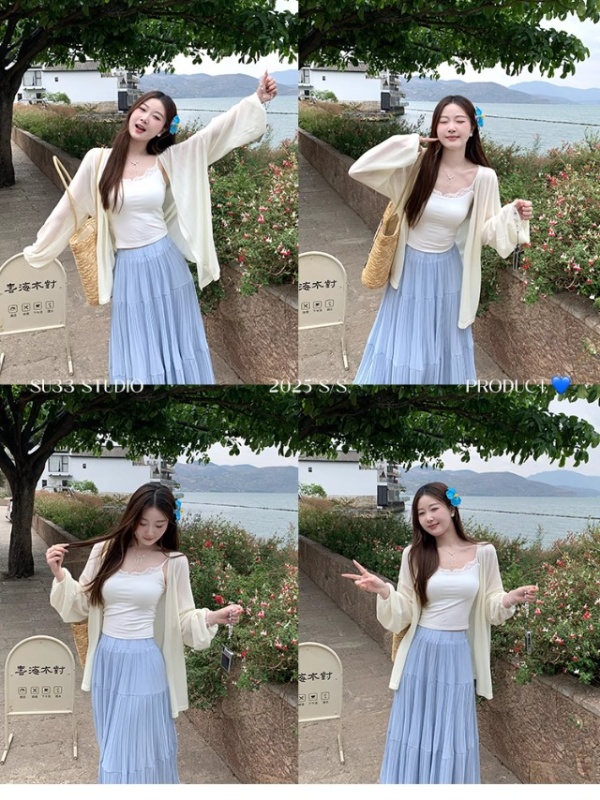 Thin long skirt summer outside the ride smock