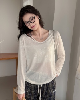 Thin Korean style T-shirt letters summer tops for women