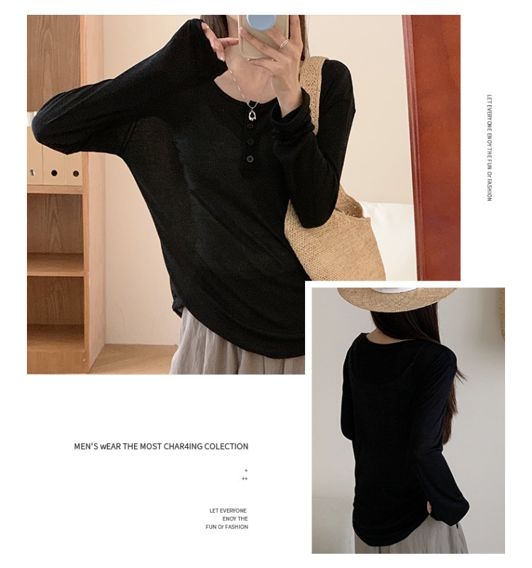 Summer long sleeve smock loose thin shirts for women