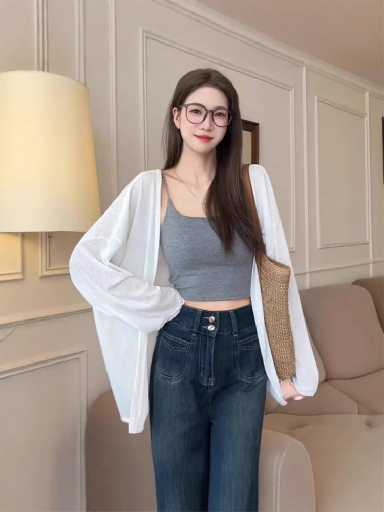 Fashion spring sunscreen sweater summer thin smock for women