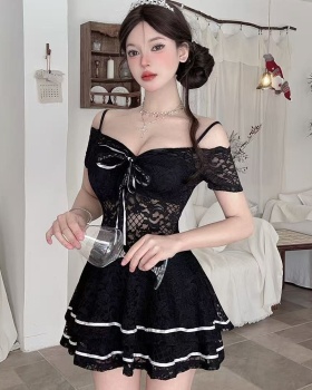 Pinched waist sweet enticement dress for women