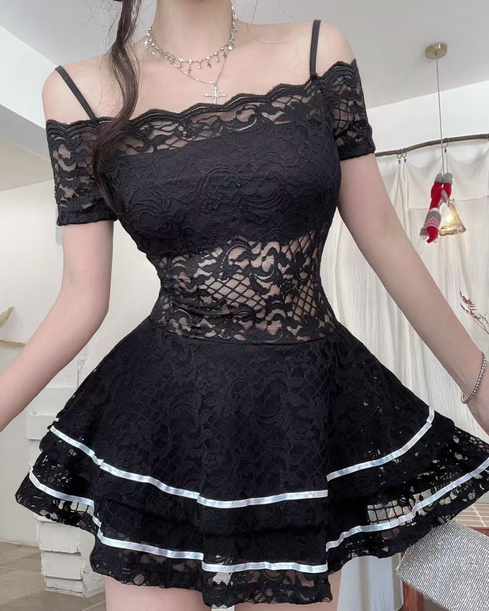 Pinched waist sweet enticement dress for women