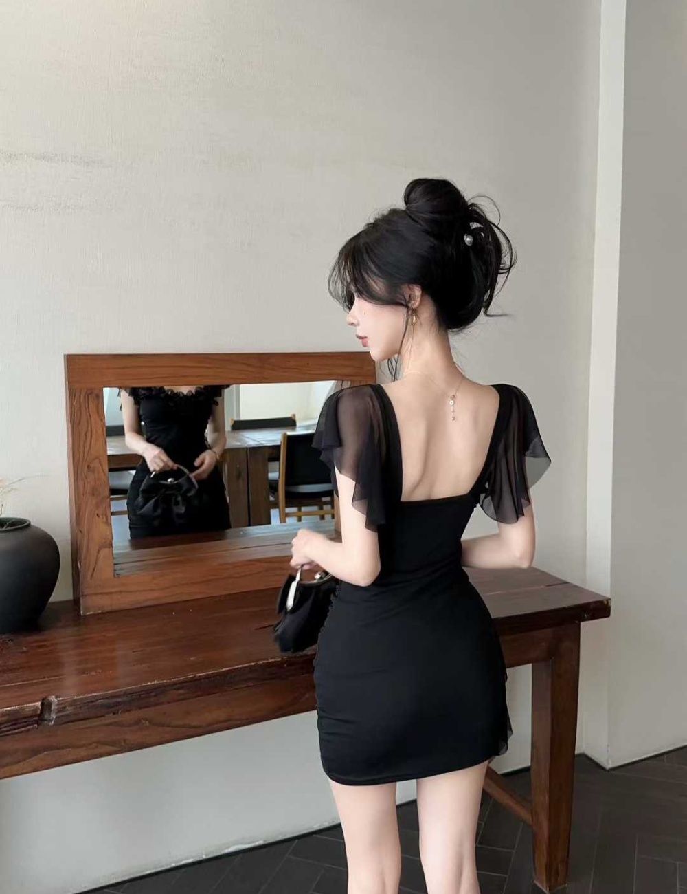 Sexy short spicegirl dress slim short sleeve T-back