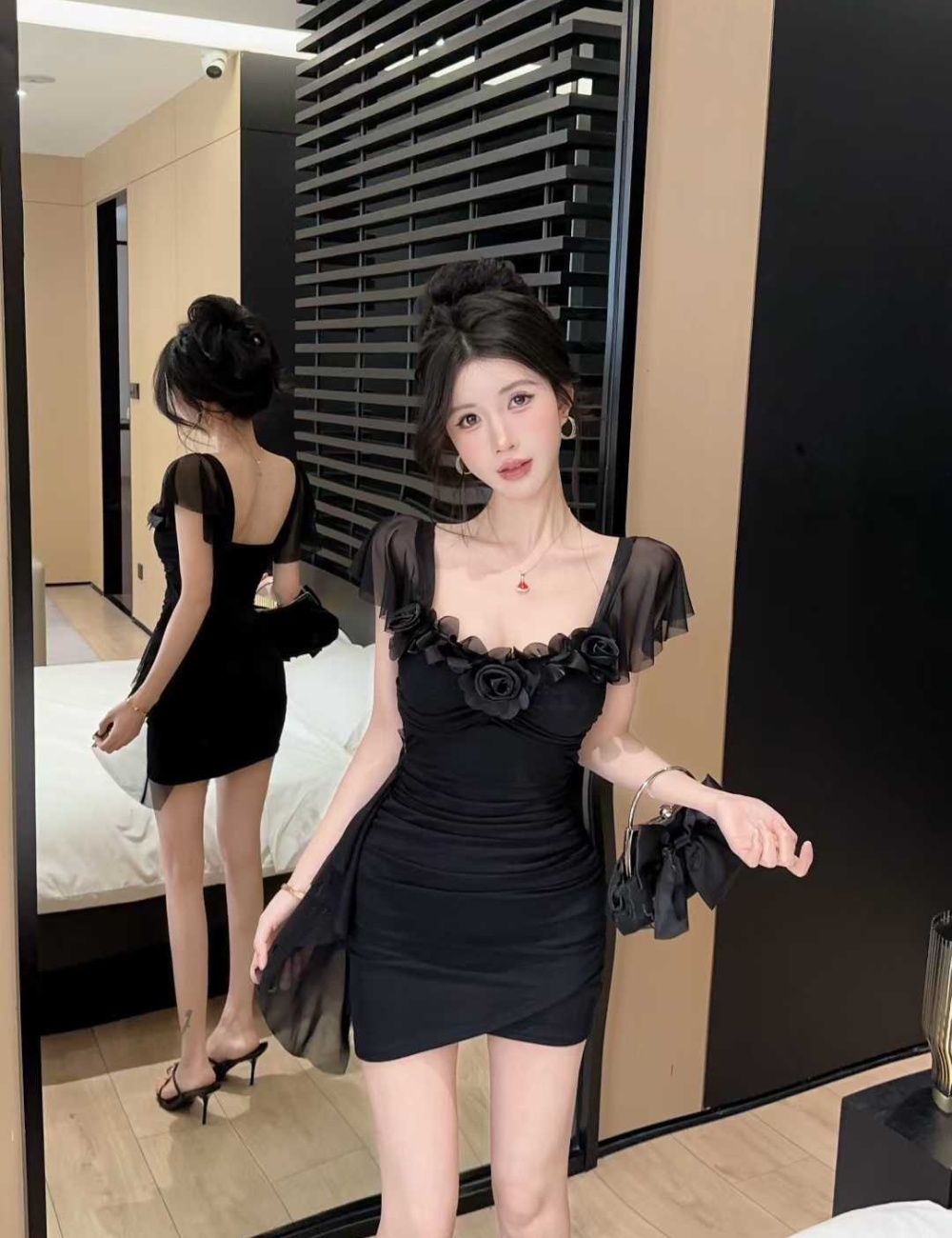 Sexy short spicegirl dress slim short sleeve T-back