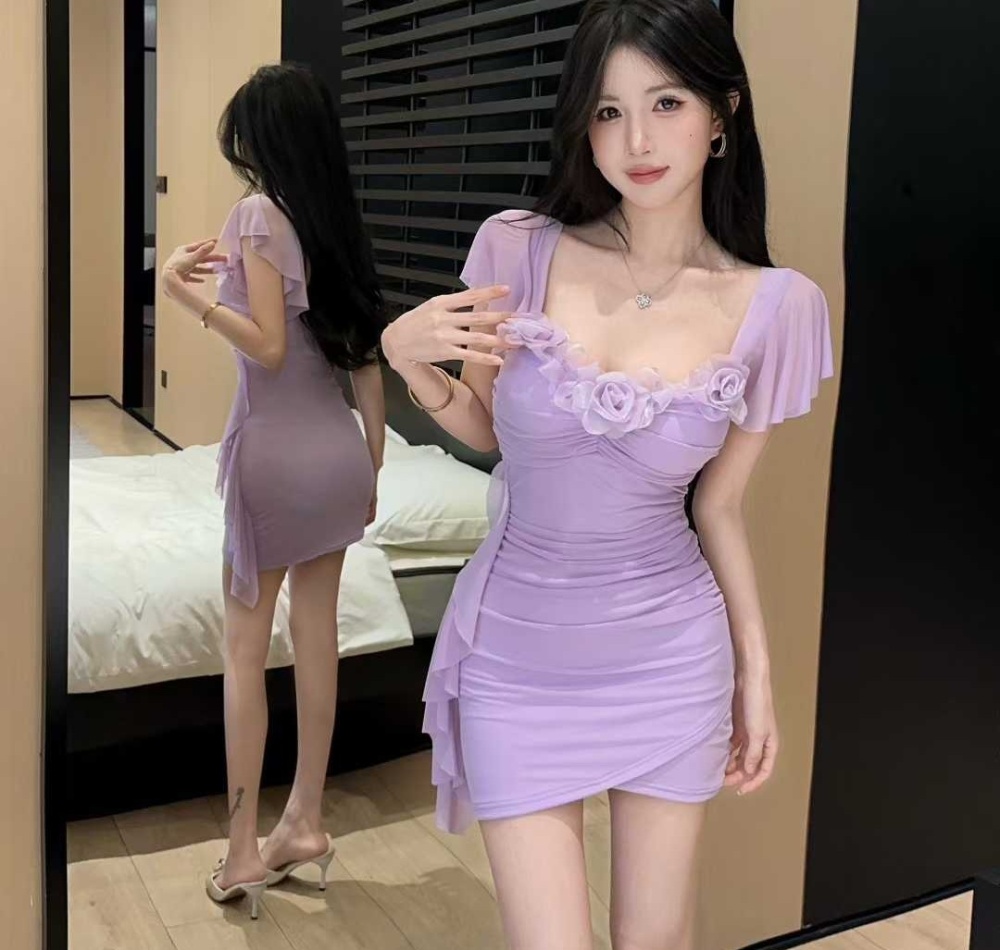 Sexy short spicegirl dress slim short sleeve T-back