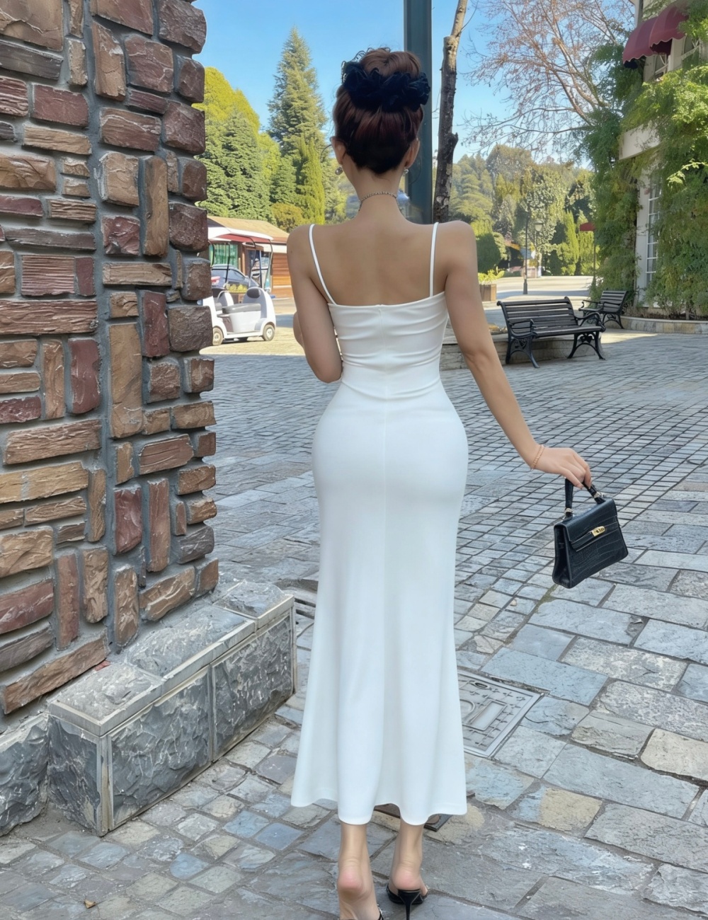 Enticement sling dress high split temperament long dress