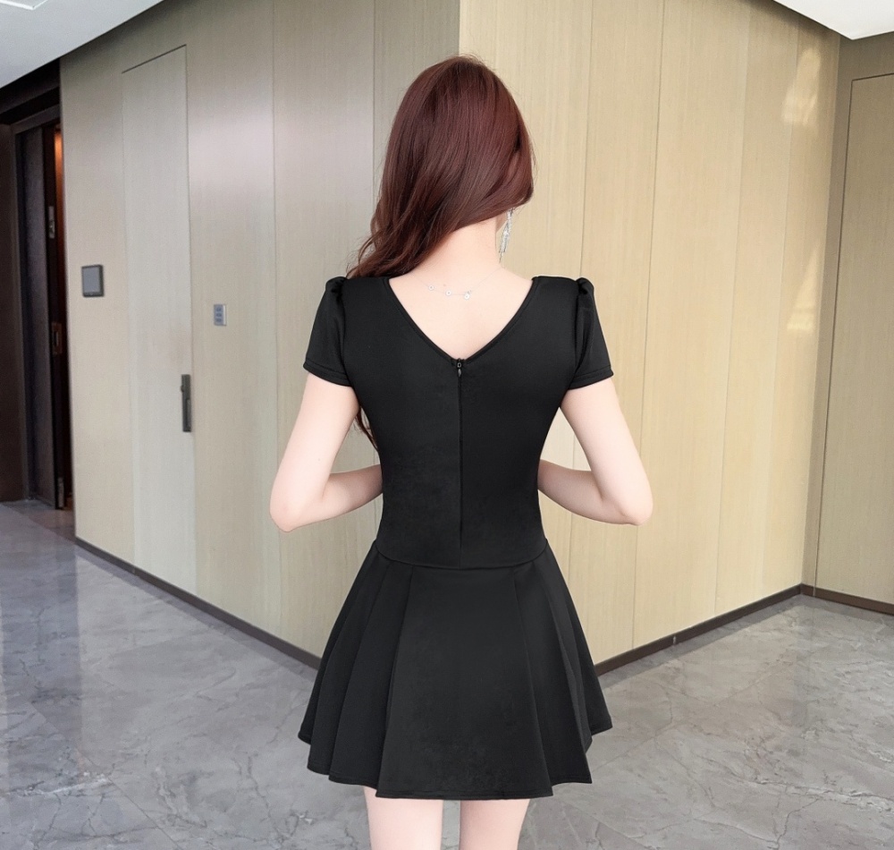 Low-cut Woolen dress sexy work clothing