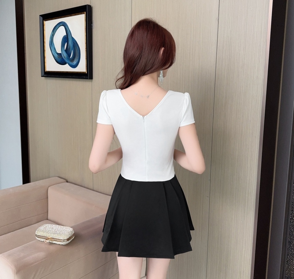Low-cut Woolen dress sexy work clothing