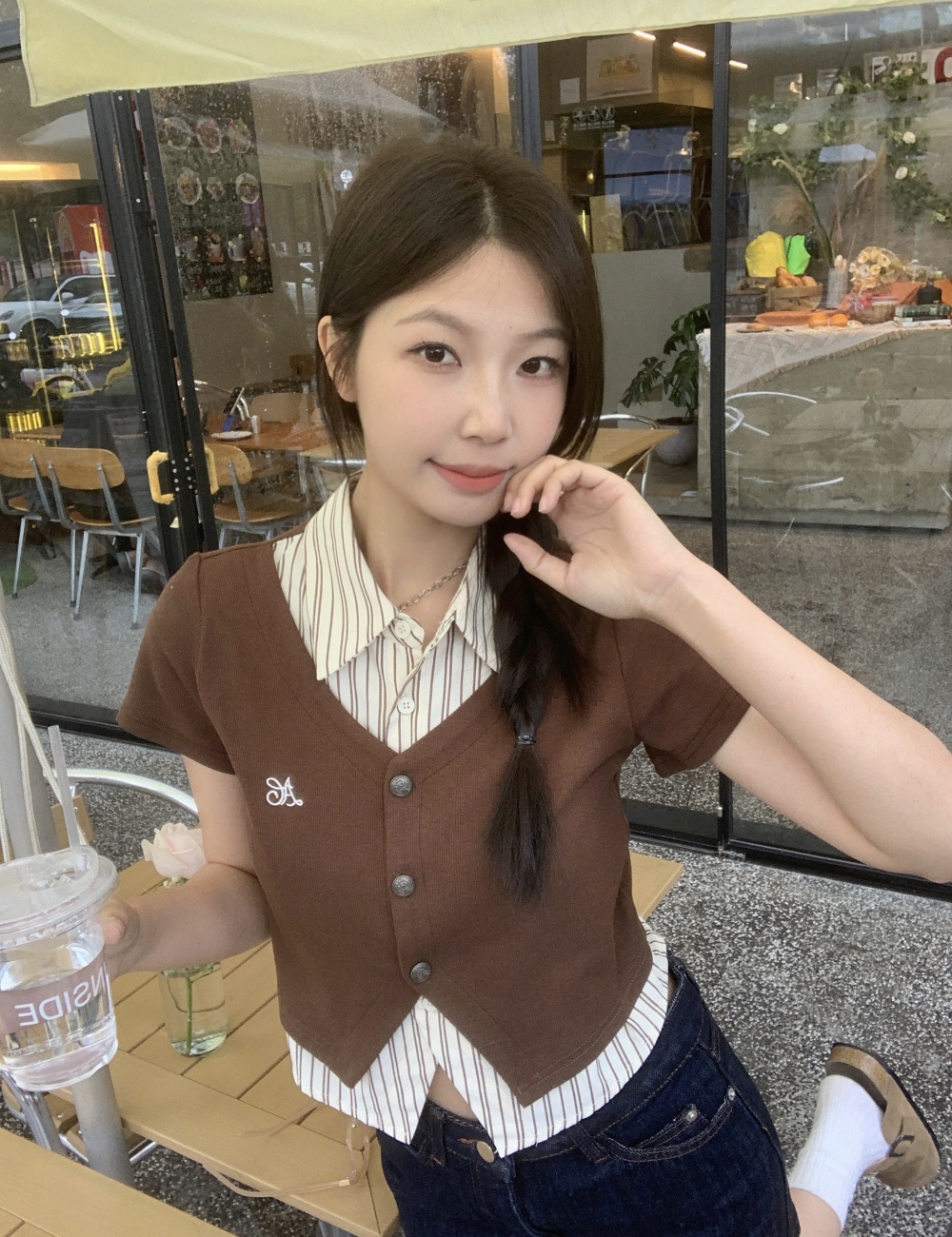 College style large yard shirt stripe tops