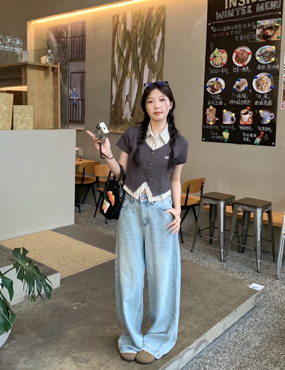 College style large yard shirt stripe tops