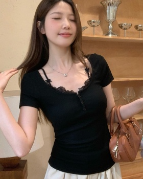 Slim summer all-match tops fat enticement T-shirt