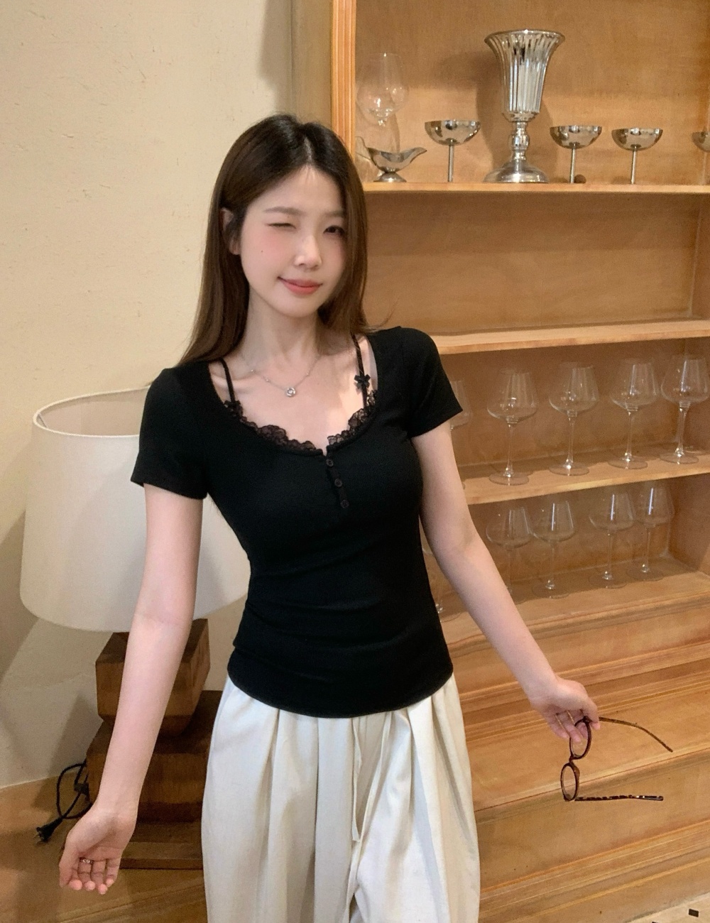 Slim summer all-match tops fat enticement T-shirt