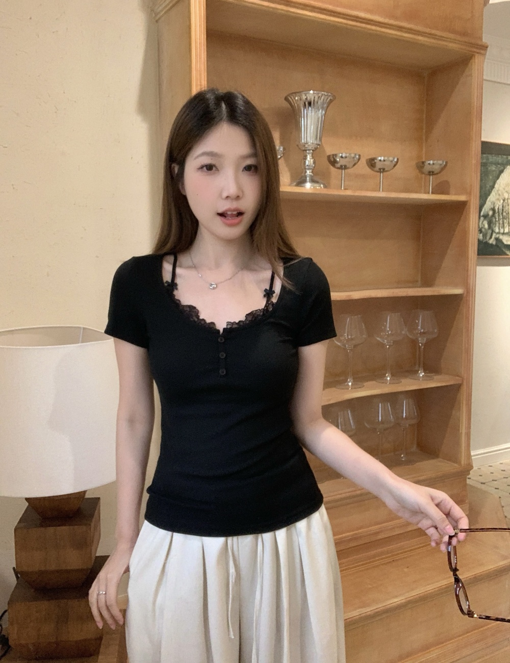 Slim summer all-match tops fat enticement T-shirt