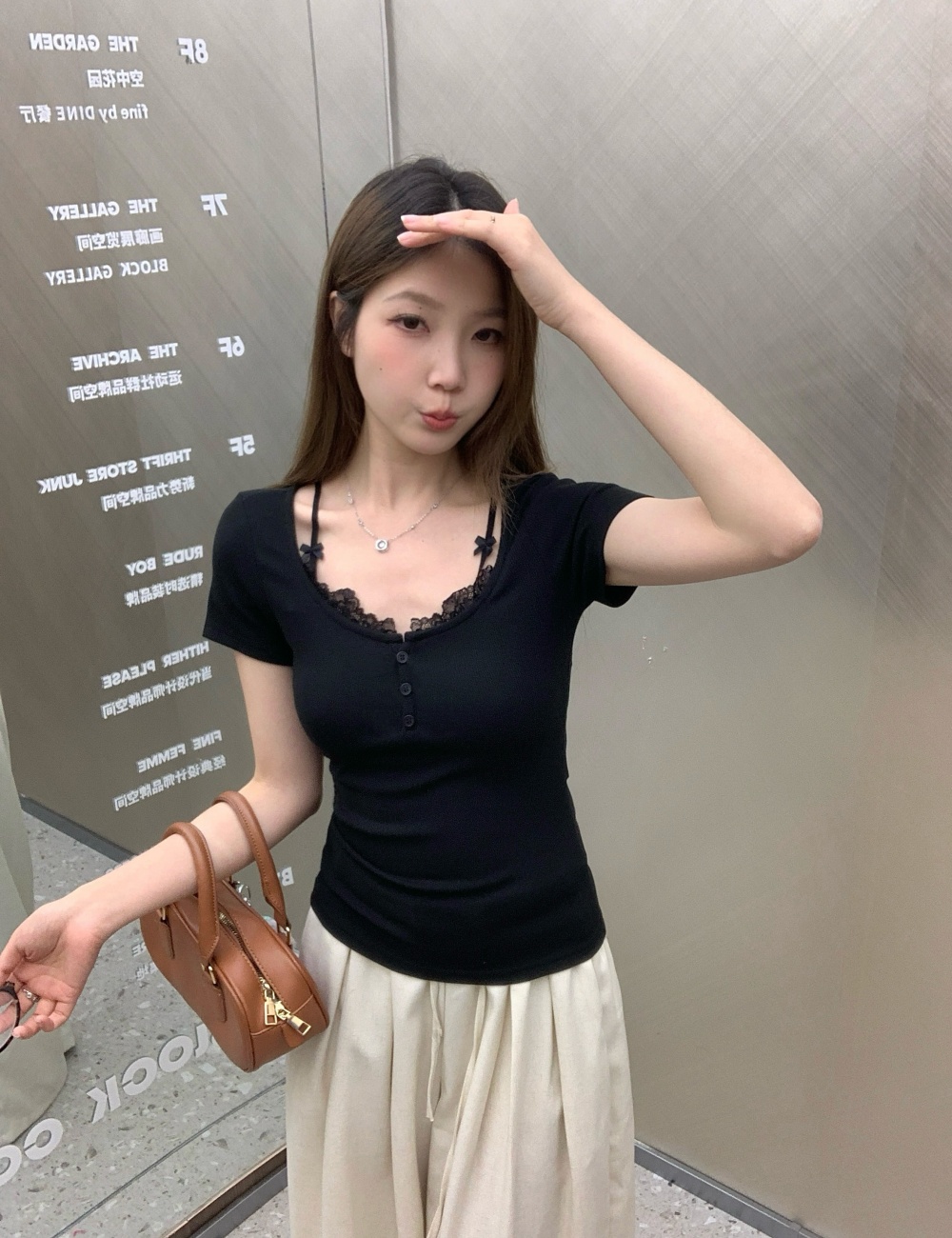 Slim summer all-match tops fat enticement T-shirt