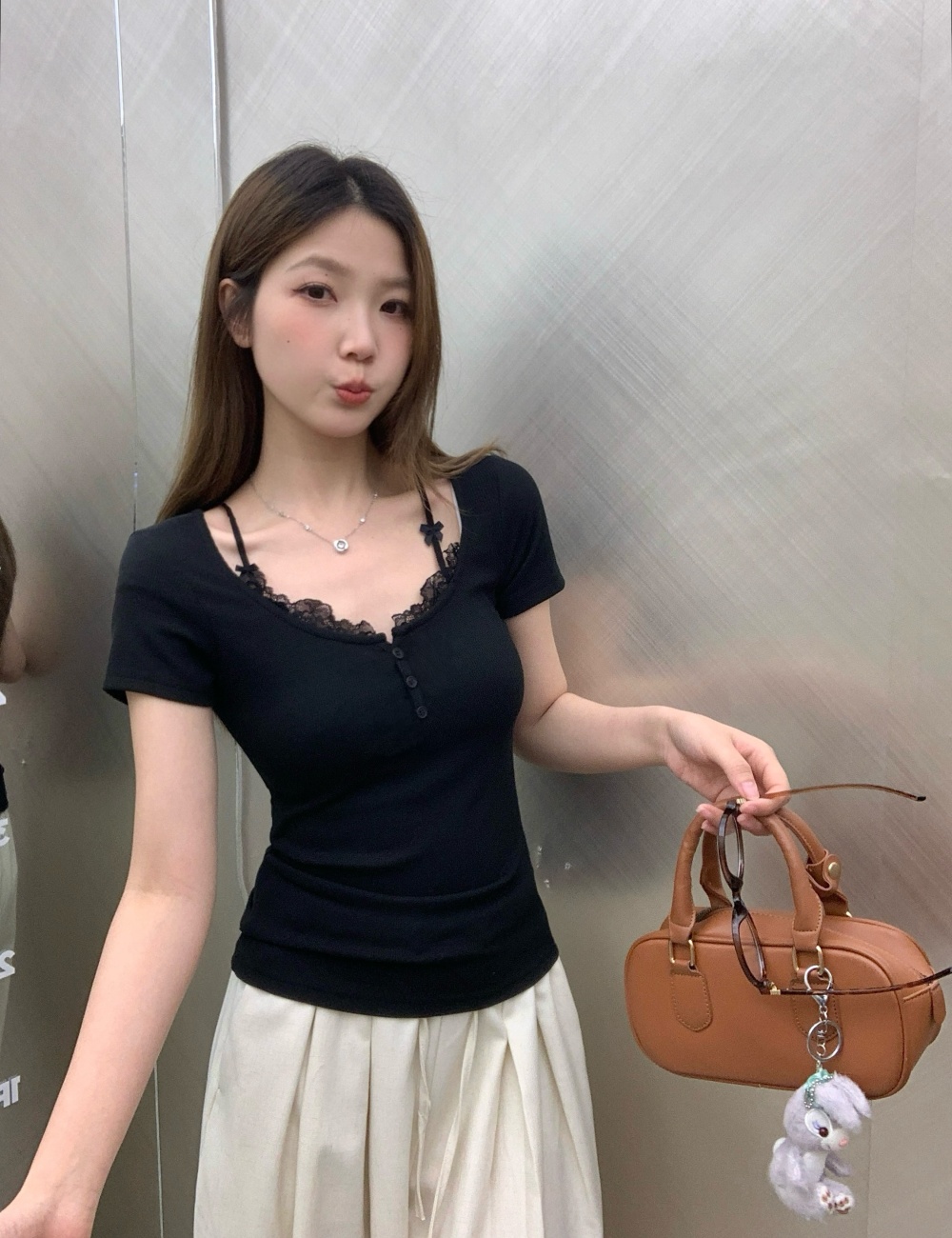 Slim summer all-match tops fat enticement T-shirt