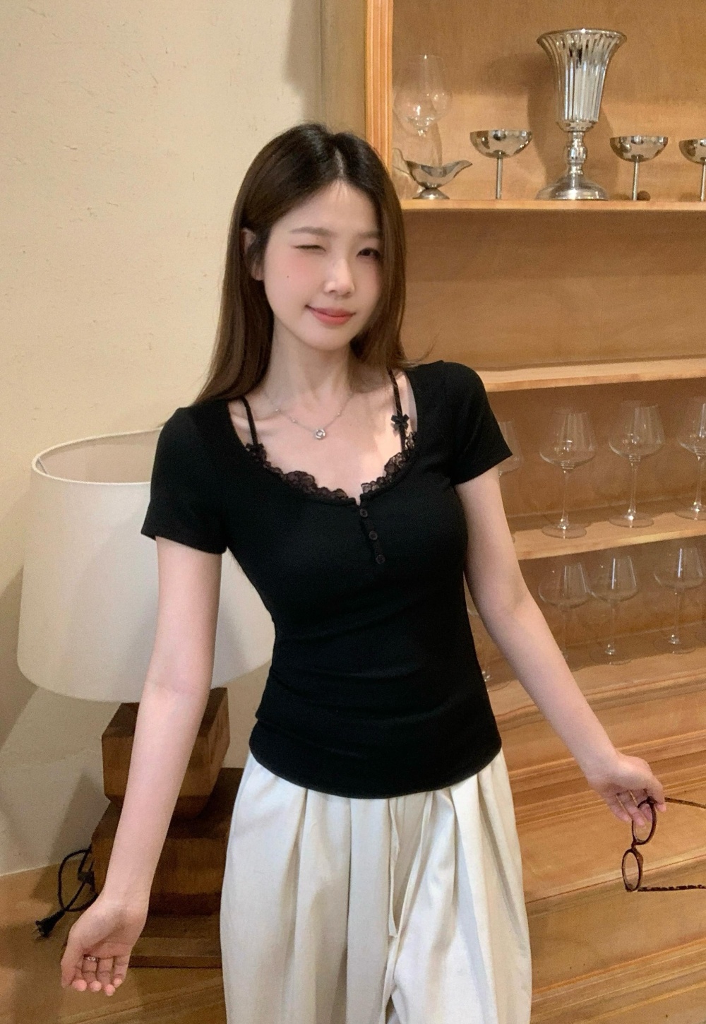 Slim summer all-match tops fat enticement T-shirt