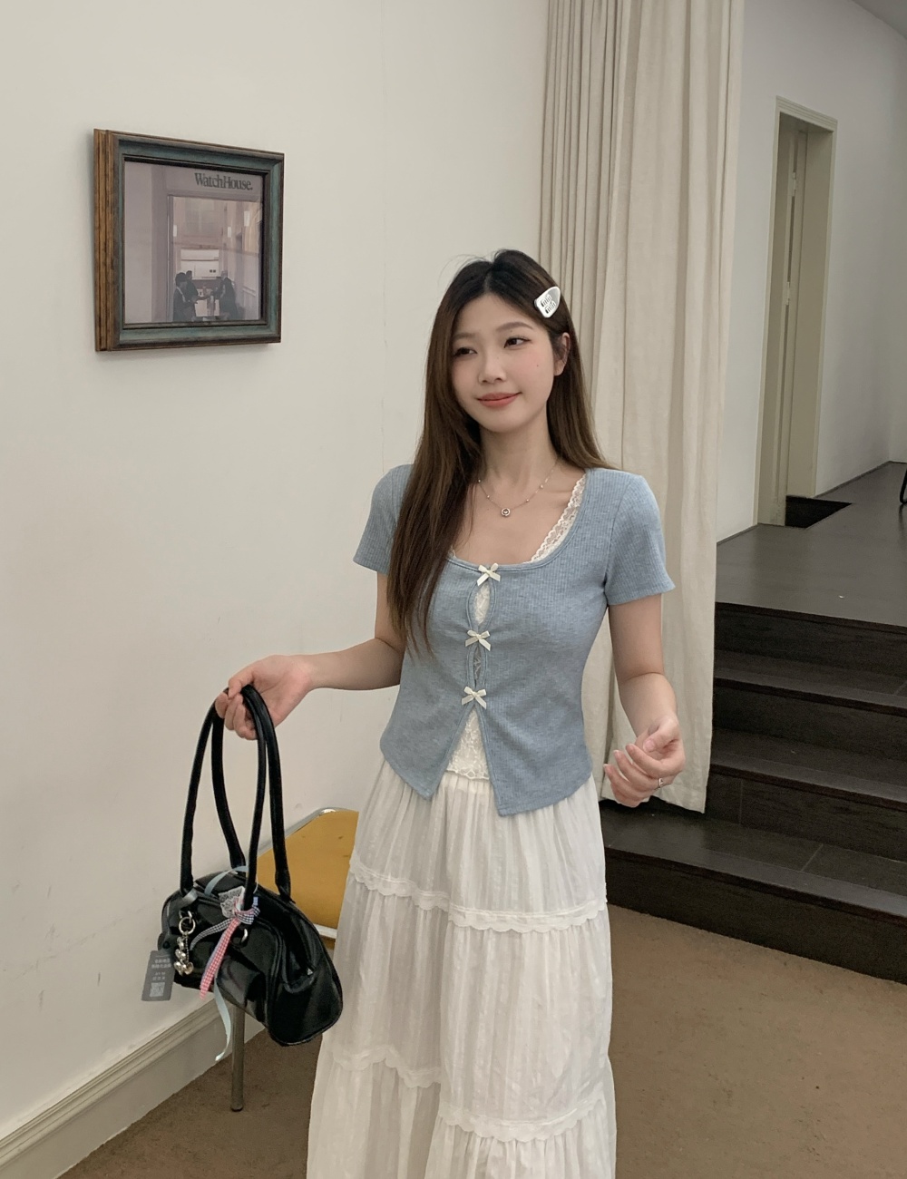 Summer slim lace T-shirt short short sleeve tops